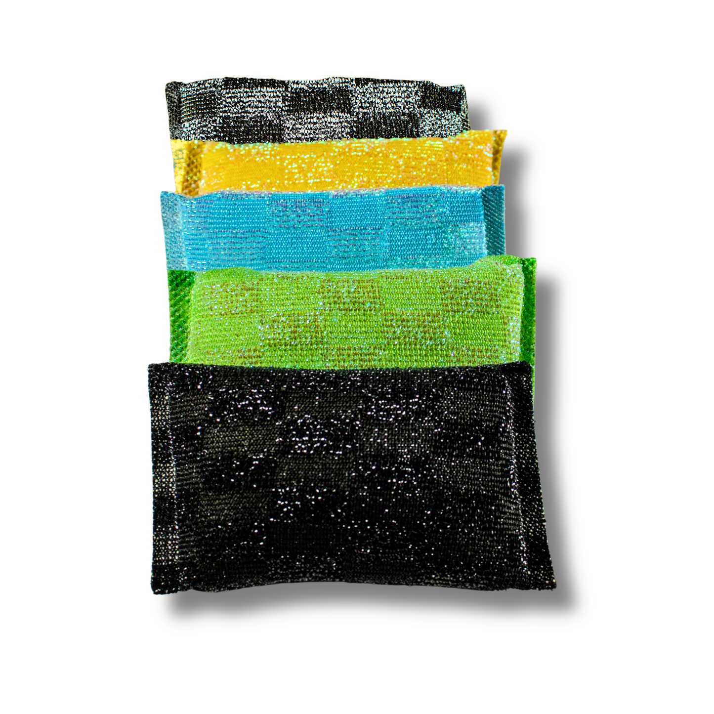 5-Pack Premium Multi-Color Squezzee Sponges – Heavy-Duty, Non-Scratch Cleaning Pads (Black, Silver, Green, Blue & Yellow)