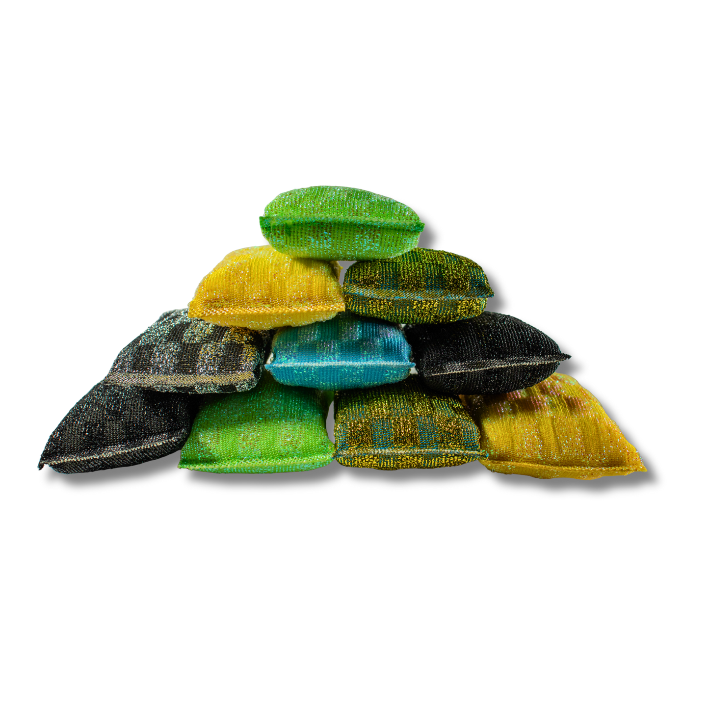 10-Pack Premium Squeezzee Sponges – All Colors – Coconut Oil Soap Pod + Lemon Essence – Washes Up to 300 Items Each