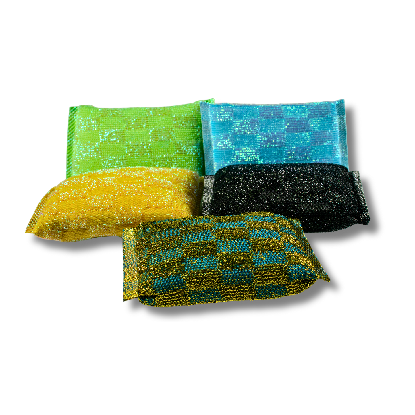 5-Pack Premium Multi-Color Squezzee Sponges – Heavy-Duty, Non-Scratch Cleaning Pads (Black, Silver, Green, Blue & Yellow)