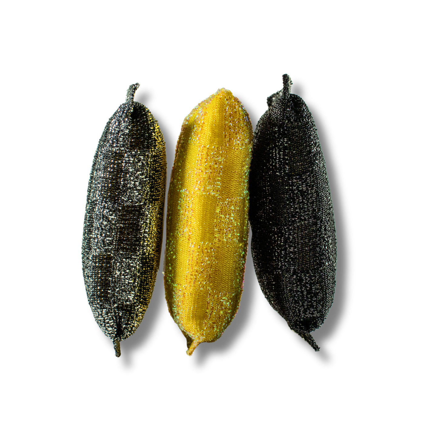 3-Pack Heavy-Duty Mesh Squeezzee Sponges – Black, Yellow & Silver – Non-Scratch, Long-Lasting Cleaning Pads